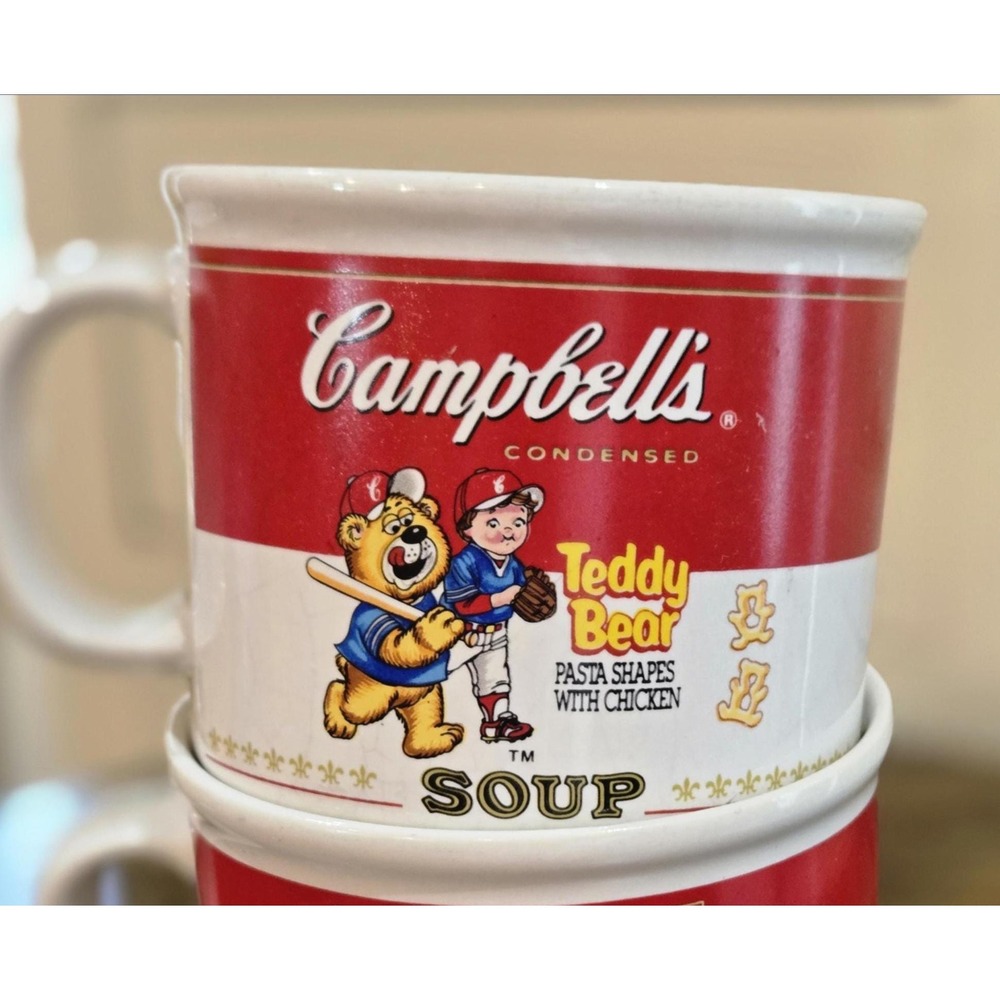 Vintage Campbell‎ Soup Teddy Bear Dinosaur Kids Mug 1990 Collectible - Picture 2 of 5